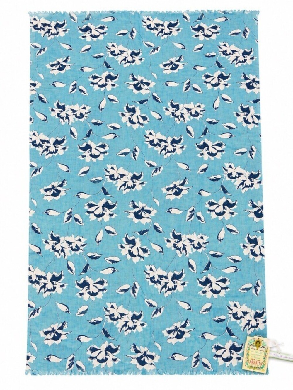 Aratta Blue Floral Print Scarf